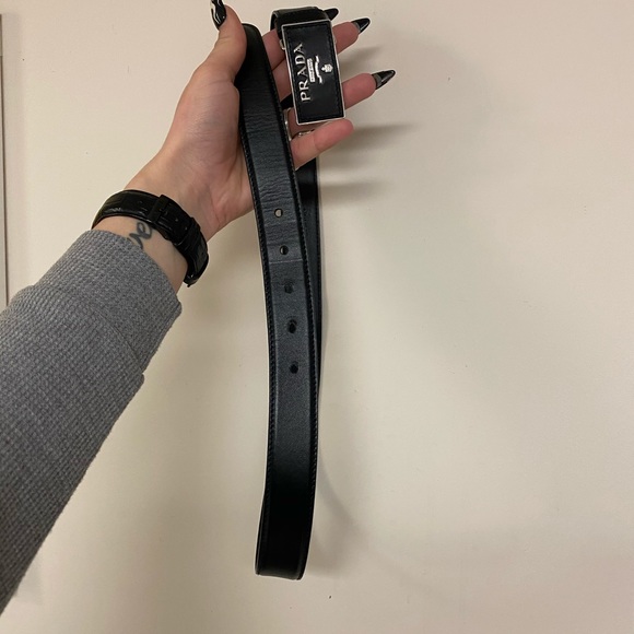 Black Prada Logo Belt size 75 - Picture 6 of 8